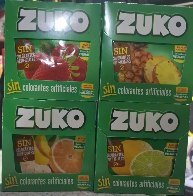 Jugo en polvo Zuko surtido $149 x caja