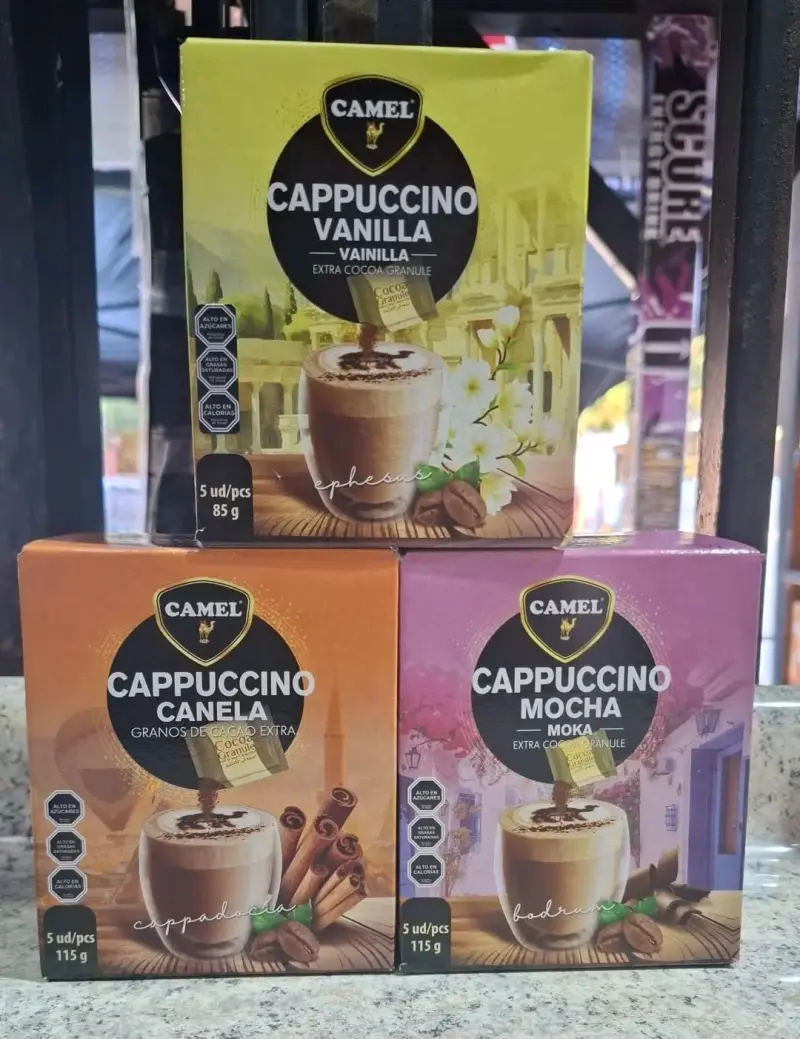 Set de cappuccinos Camel 3 sabores $1590 c/u