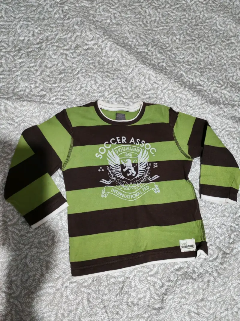 Polera rayada verde y negra - 1