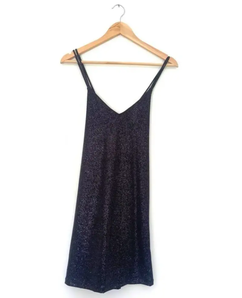 Vestido negro brillante - 1