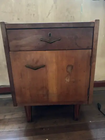 Mueble vintage de madera con cajón - miniatura 2