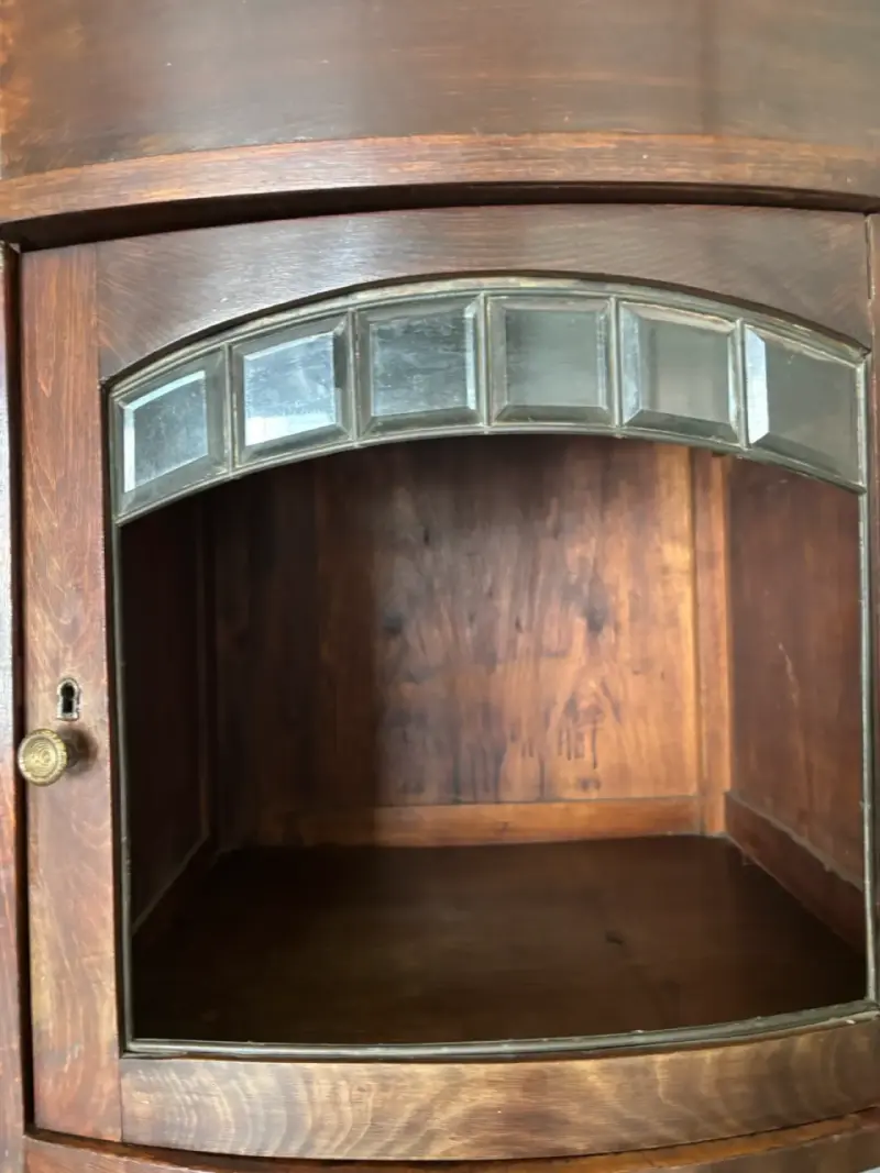 Ropero vintage de madera con espejo - 5