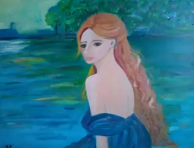 Pintura al óleo de mujer - miniatura 1