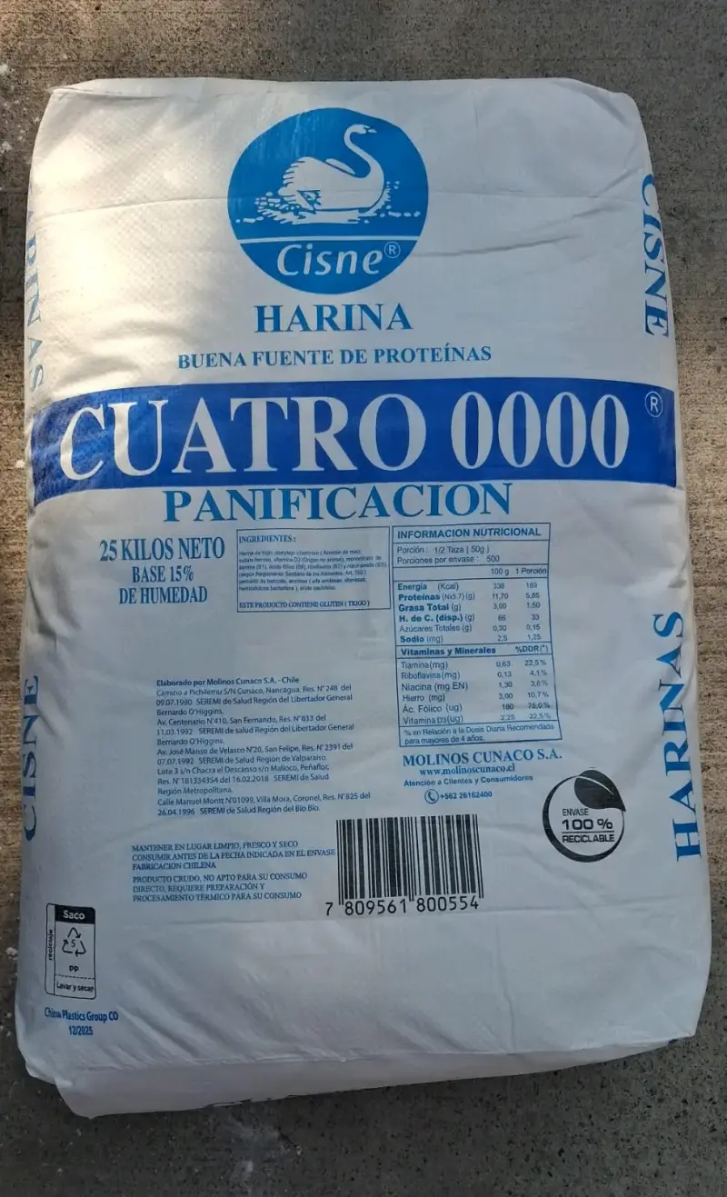 Harina de Trigo 25 kg Cisne tipo 0000 $16999