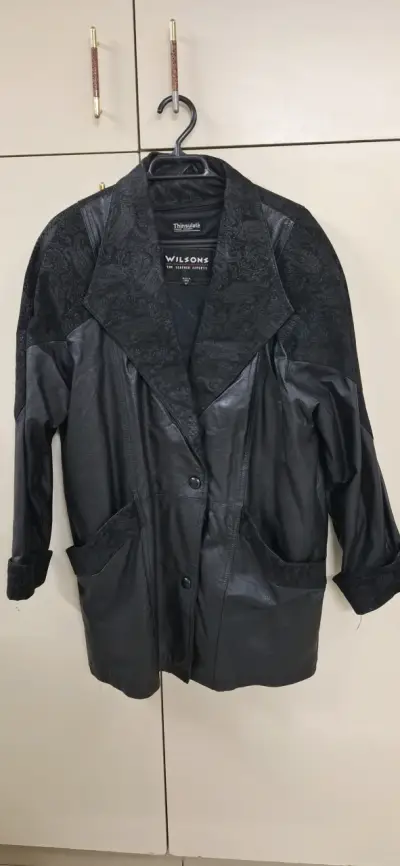 Chaqueta de cuero negra Wilsons - miniatura 1