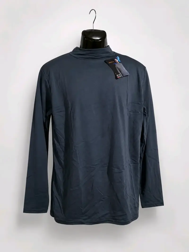 Polera cuello alto azul