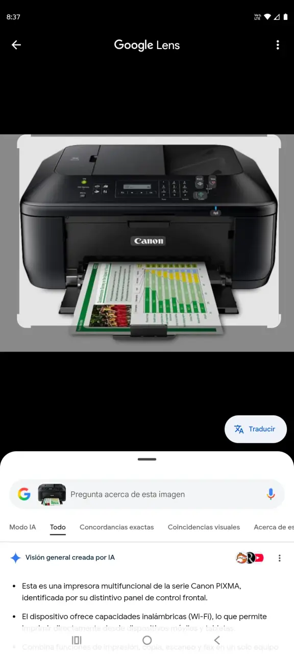Impresora Canon PIXMA multifuncional