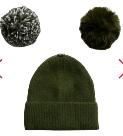 Gorro de lana verde con pompón - miniatura 2