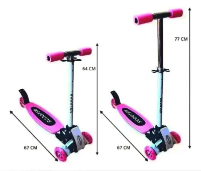 Scooter infantil rosado ajustable - miniatura 1