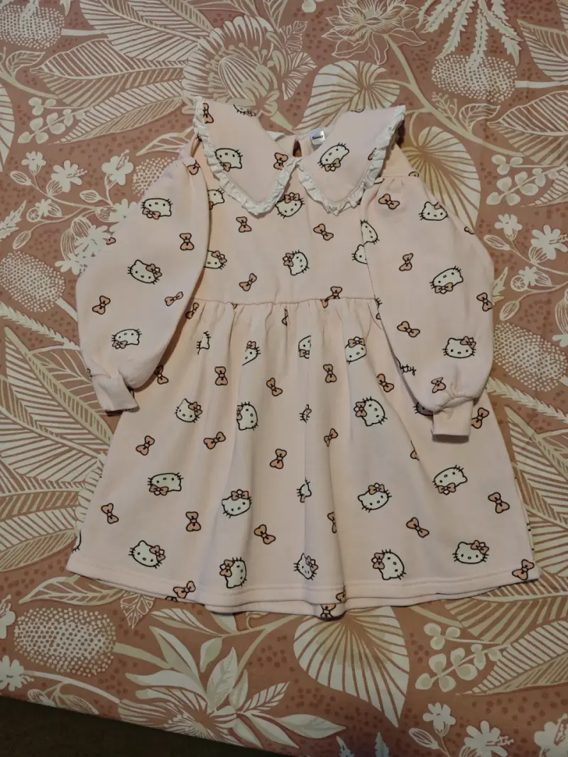 Vestido infantil Hello Kitty rosa