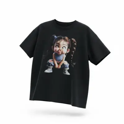 Polera negra con diseño gráfico - miniatura 1