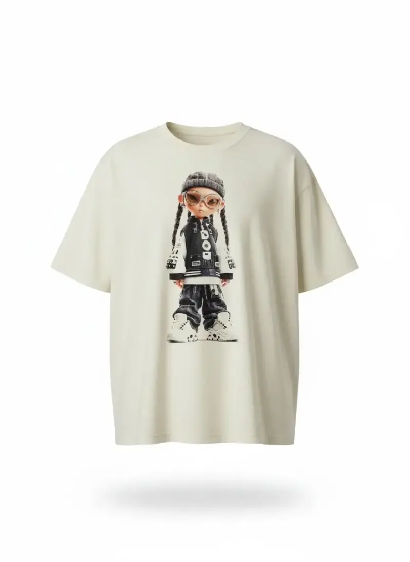 Polera negra con diseño gráfico - 3