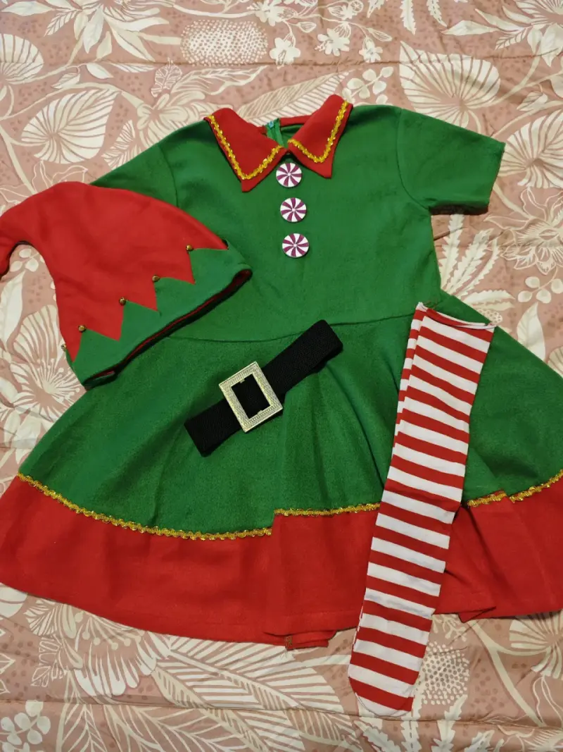 Disfraz navideño de duende infantil - 1