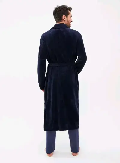 Bata de casa azul marina,hombre, talla M/L - miniatura 2