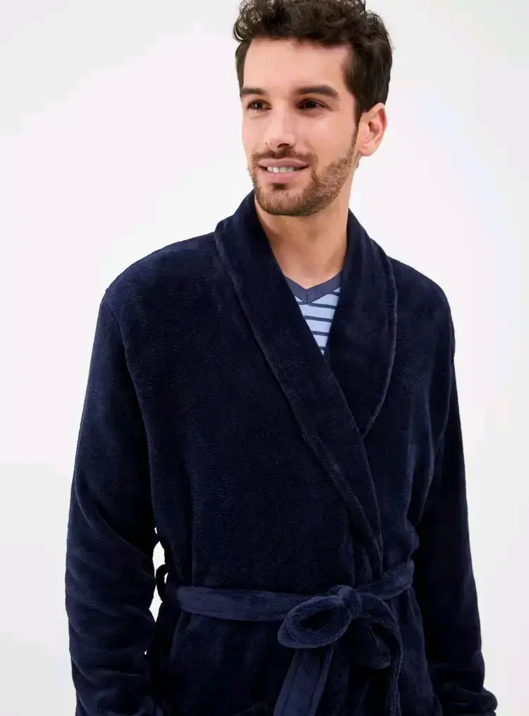 Bata de casa azul marina,hombre, talla M/L - 3