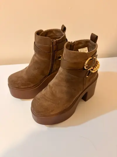 Botines marrones con tacón - miniatura 4