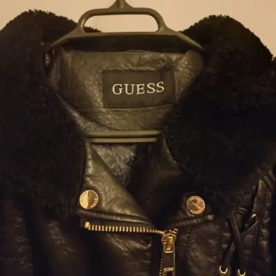 Chaqueta de cuero Guess negra - miniatura 1