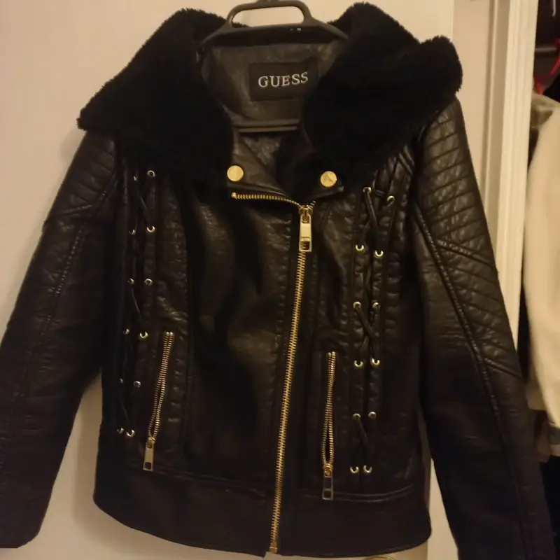 Chaqueta de cuero Guess negra - 2