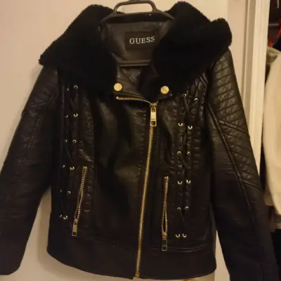 Chaqueta de cuero Guess negra - miniatura 2