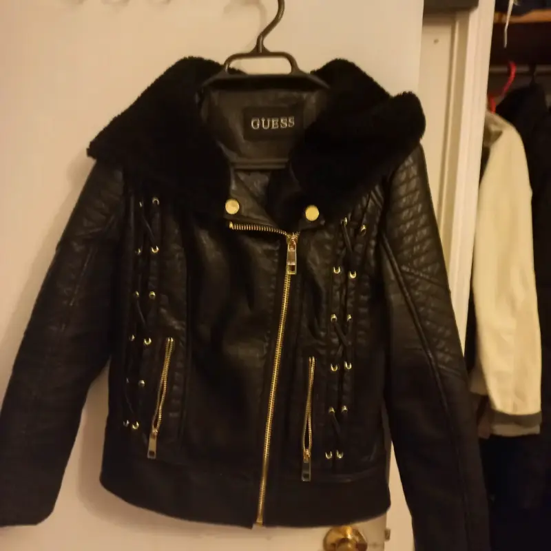 Chaqueta de cuero Guess negra - 3