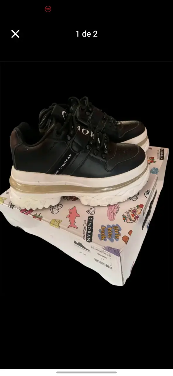 Zapatillas negras plataforma C/Moran - 2