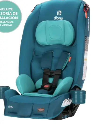 Silla de auto infantil turquesa y coche infanti - miniatura 1