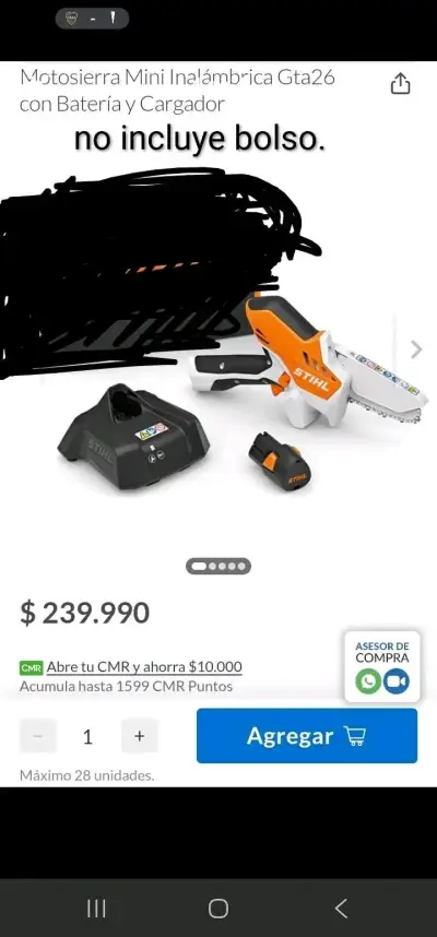 Motosierra mini inalámbrica Stihl - miniatura 1