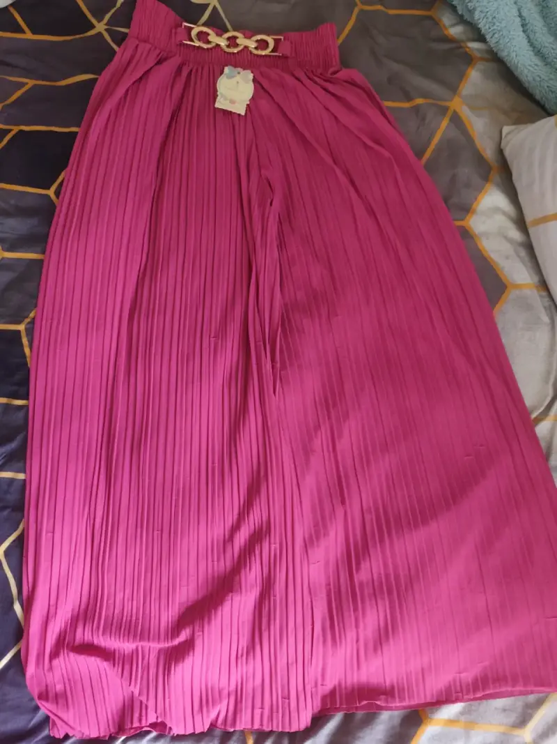 Pantalón fucsia plisada - 2