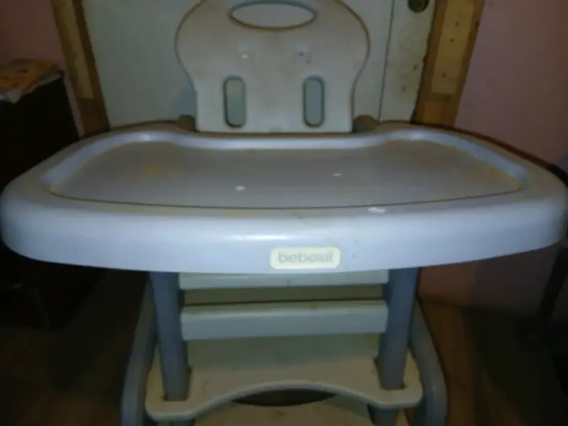 Silla de comer Bebesit gris claro - 3