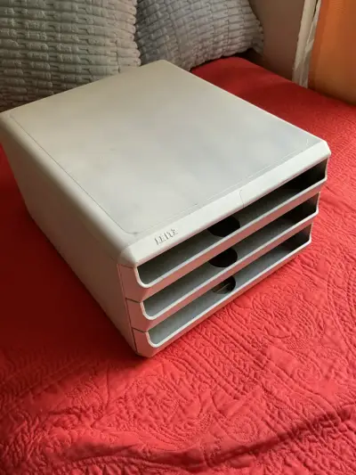 Organizador de papeles escritorio blanco - miniatura 4