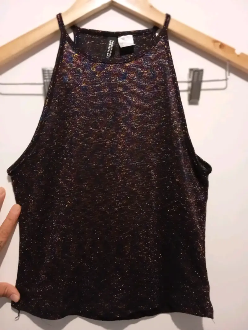 Top brillante negro - 1