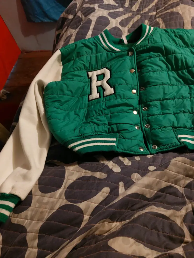 Chaqueta varsity verde R - 1