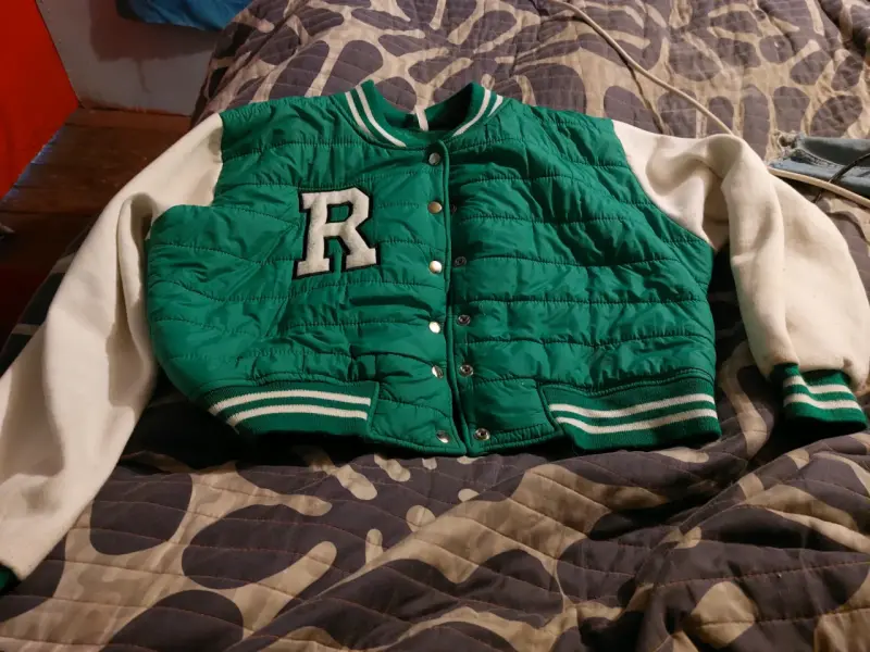 Chaqueta varsity verde R - 2