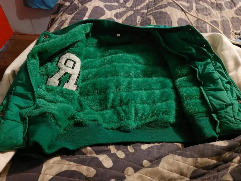 Chaqueta varsity verde R - 3