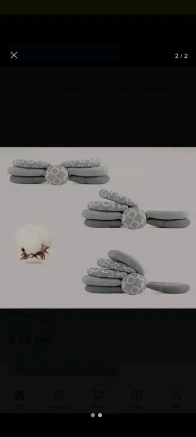 Cojín de lactancia ajustable gris - miniatura 2