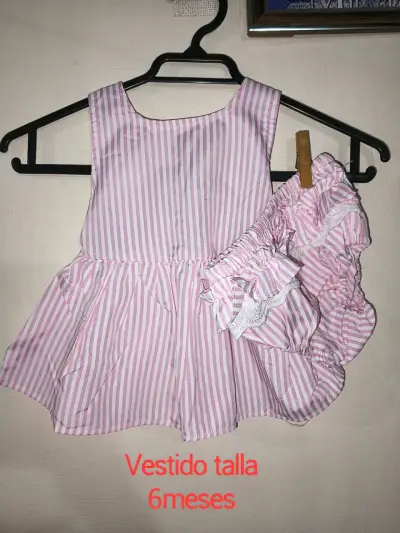 Vestido rayado para bebé 6 meses - miniatura 1