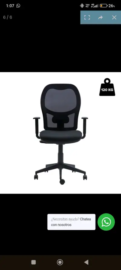 Silla de oficina ergonómica negra - miniatura 1