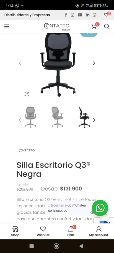 Silla de oficina ergonómica negra - miniatura 5