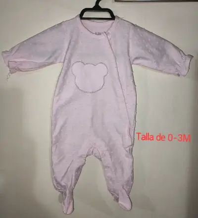 Pijama de bebé blanco con gatito - miniatura 2