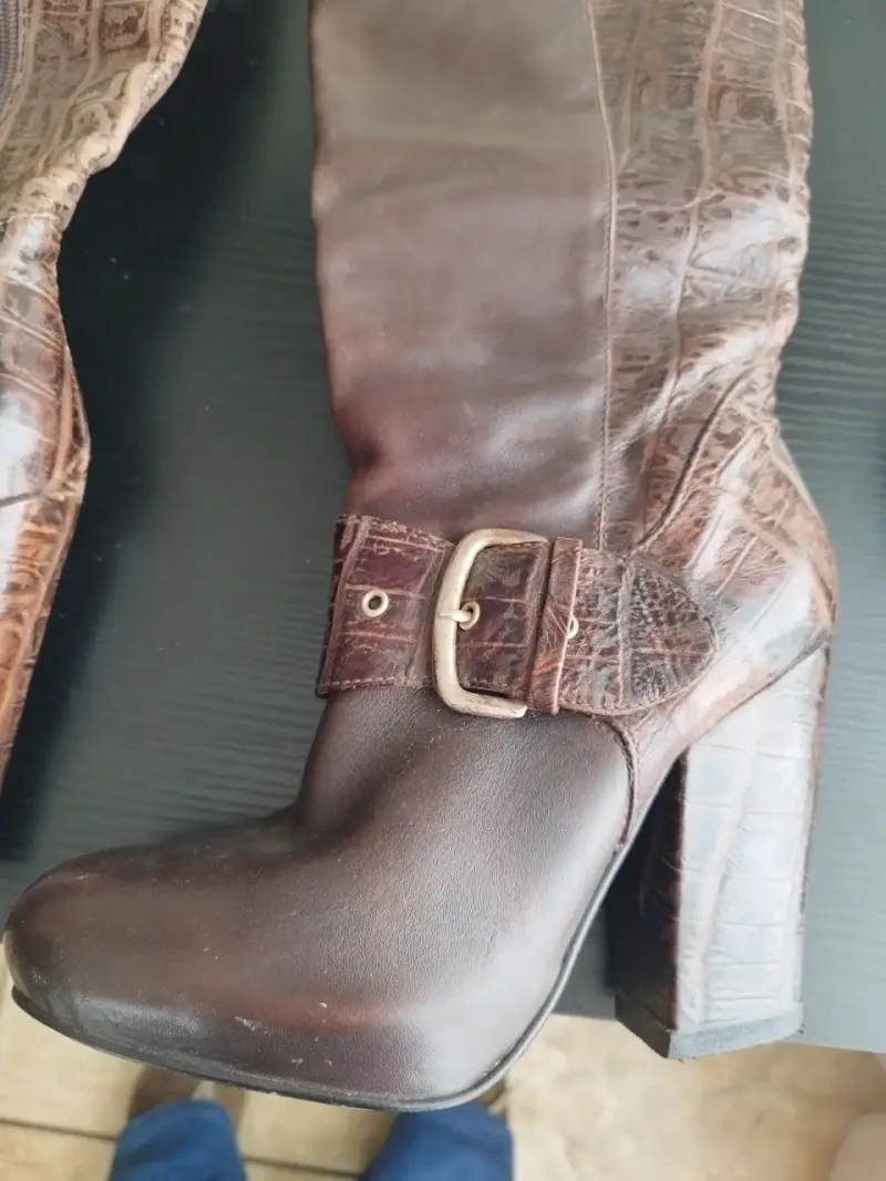 Botas de cuero marrón alto marca Dingo - 3