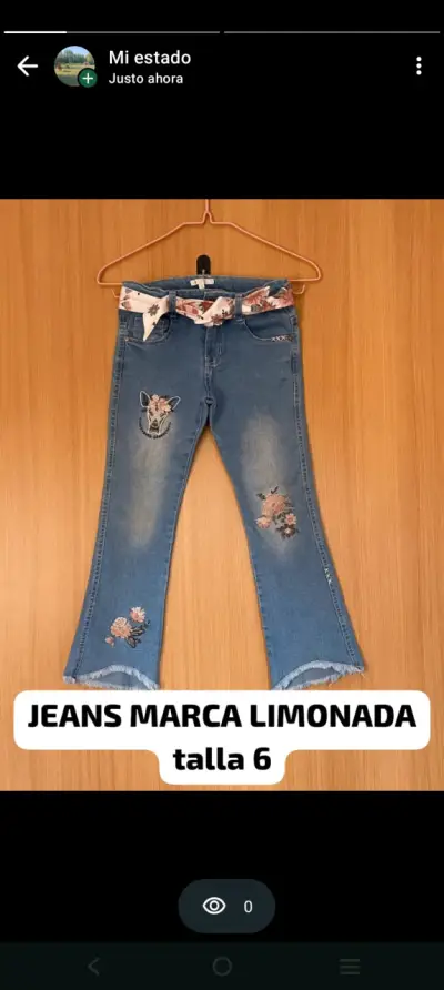 Jeans bordados para niña TALLA 6 - miniatura 2