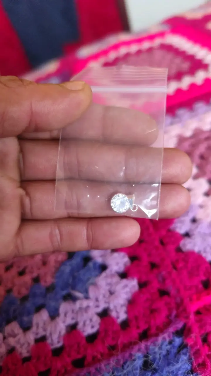 Colgante pequeño de cristal plata 925 - 1