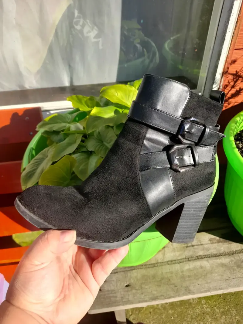 Botines negro con taco medio - 1