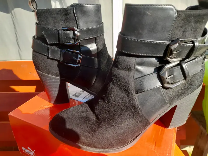 Botines negro con taco medio - 2