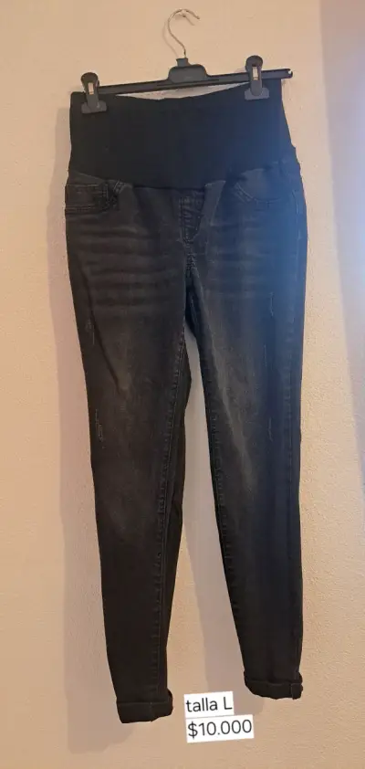 Jeans maternales negros talla L - miniatura 1