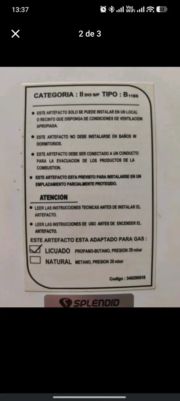 🔥 Calefont Splendid 8 litros gas licuado - 2