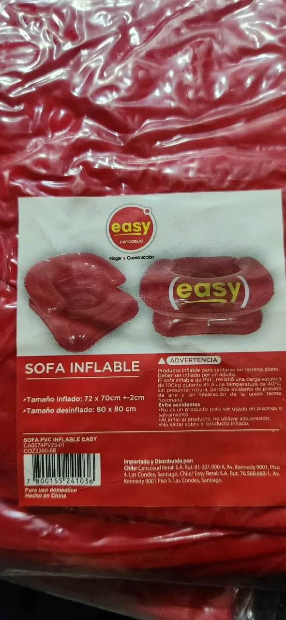 Sofá inflable PVC rojo