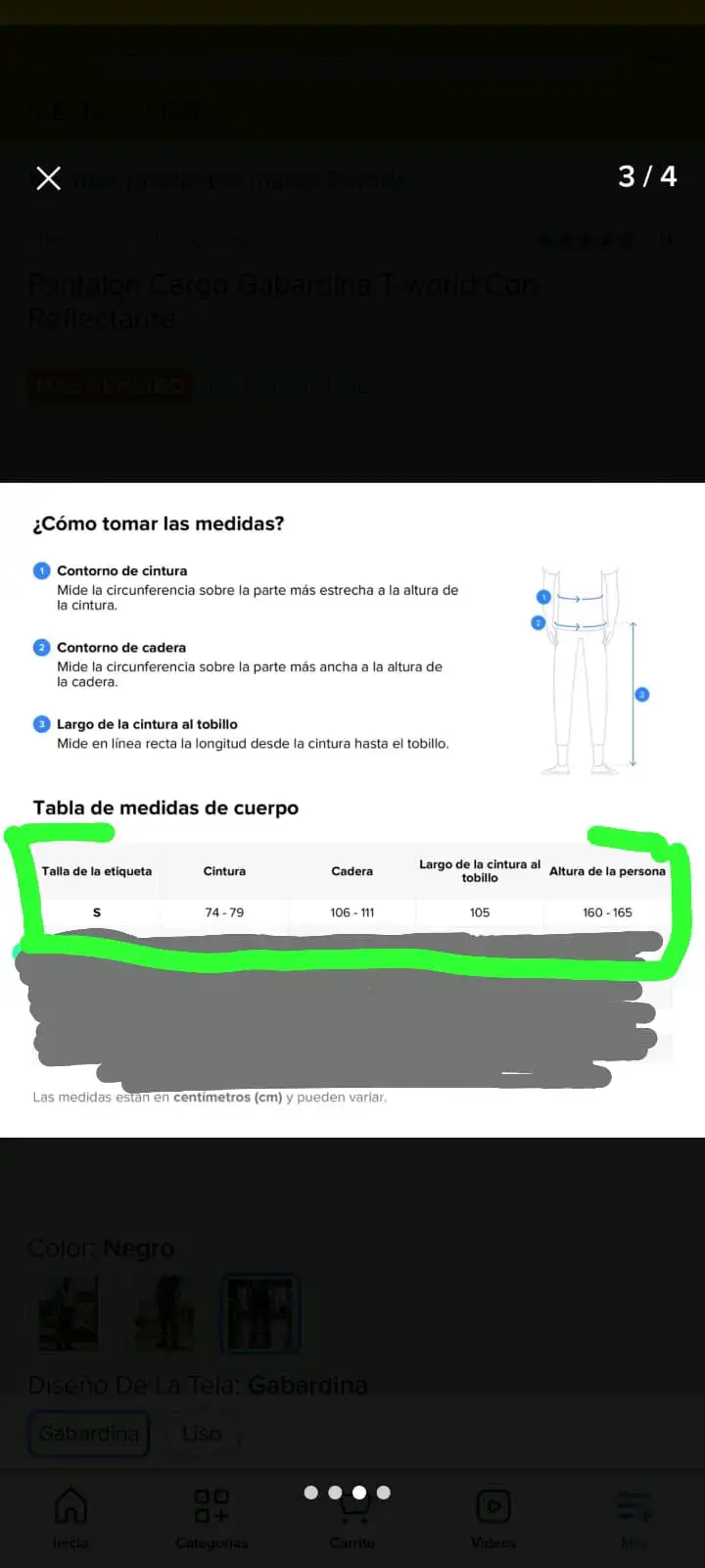 Pantalón de trabajo Gabardina talla S - 5