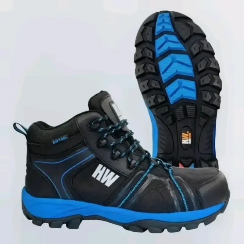 HW Botas de seguridad negras y azules t43 - 1