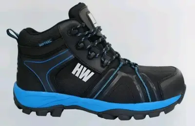 HW Botas de seguridad negras y azules t43 - miniatura 2